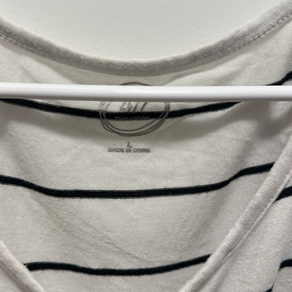 Maurices Black and White Striped Tank Top Size Large - Picture 3 of 4